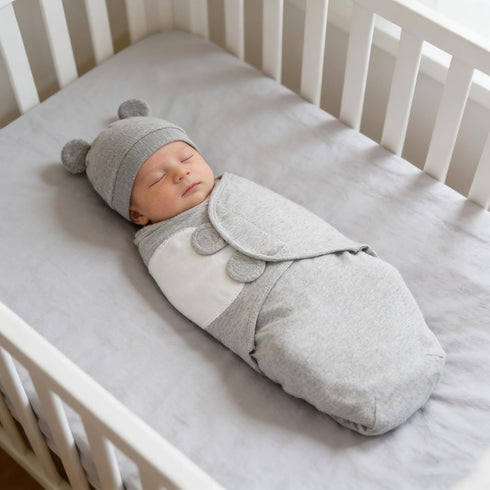 Set 0-3 3-Pack Baby Swaddle Sleep Sack with Hat for months Soft Cotton Newborn Wearable Swaddle Wrap for Girls Boys