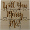 Will You Marry Me Proposal Jigsaw Puzzle, 9 Piece Square Laser Engraved Basswood, 3.5" x 3.5"
