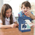 Piggy Bank, Electronic Password Cash Coin Can Auto Scroll Paper Money Saving Box Toy Gift for Kids (Navy Blue)