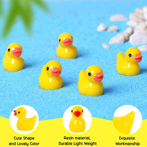ONLYFU 1000Pcs Mini Resin Ducks Bulk Tiny Duck Figurine for Fairy Garden Landscape Aquarium Potted Plant Easter