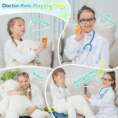 34 Playset 3-5, Sundaymot Doctor Kit for Kids, Pcs Pretend for Toddlers, Doctor kit for Toddlers with Medical Bag