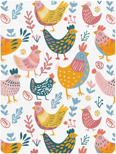 KICPOAY 52x28 Chick Happy Easter Toddler Bed Crib Sheets Baby Crib Sheets Cover for Soft Mini Crib Mattress