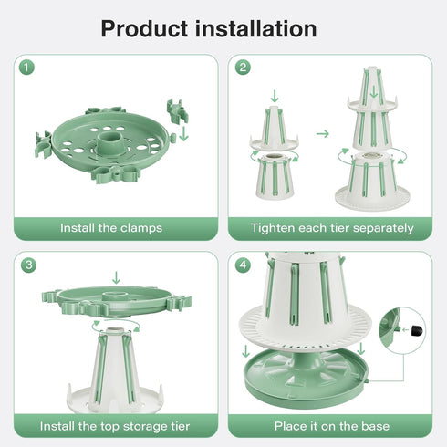 3-Tier TAZENI Baby Bottle Drying Rack with Drain Pipe, Modular Baby Bottle Rack Dryer for Infant Feeding Accessories