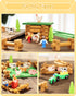 Set 122 3+ SainSmart Jr. Wooden Log Cabin Farm Building House Toy for Toddlers, PCS Classic STEM Construction Kit