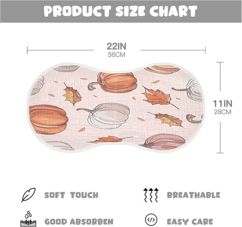 YETTASBIN Thanksgiving Pumpkin Muslin Baby Burp Cloth, Super Soft Absorbent Cotton Burp Rag Baby Bibs Feeding Cloth