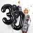 40 Inch Black Number 2 Balloons for Birthday Party Decorations, Helium Giant Black 2 Balloons, Anniversary Baby Shower