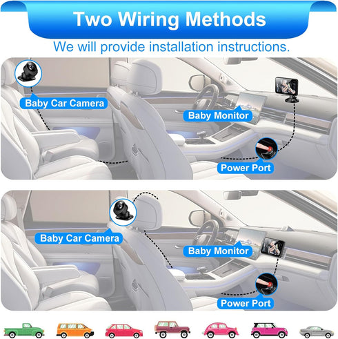 BOEYOS 4.3 inch 1080P Setup, Baby Car Mirror - Baby Car Camera HD - Rear Facing Car Baby Monitor with Night Vision