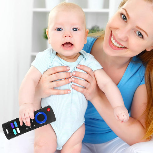 Baby Teething Toys, Remote Teether Toys, Silicone Chew Toy for Babies 18+ Months, Educational BPA Free Teething Toys