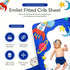 Emllet 100% 52x28in Cotton Fitted Crib Sheet Cosmic Adventure Space Theme, Soft Nursery Bedding for Baby Boy or Girl