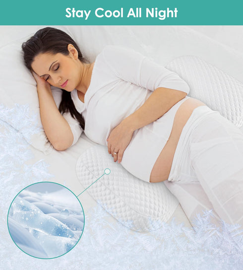 Legs(30Slope Pregnancy Pillow Cooling for Sleeping, Detachable and Adjustable Double-Sided Support Maternity Pillow