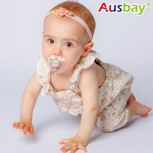 Set Personalized Pacifier with Name, BPA Free, Bling Gold Silver Pink Rose Gold Luxurious Ideal Gift for Newborns