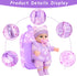 XFEYUE 12'' Backpack Backpack, 3+ Baby Doll with Bear Pattern in Gift Box,Including Clothes Accessories, Baby Bottle