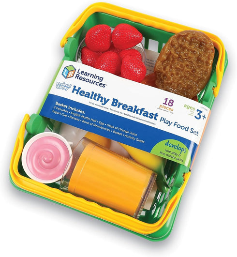 18 3+ Learning Resources Healthy Breakfast Basket - Pieces, Ages Pretend Play Food for Toddlers, Preschool Learning