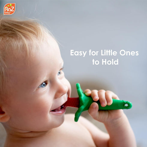 Razbaby RaZberry Baby Teether & Toothbrush, BerryBumps for Sore Gums, Perfectly Sized, 1 Oz