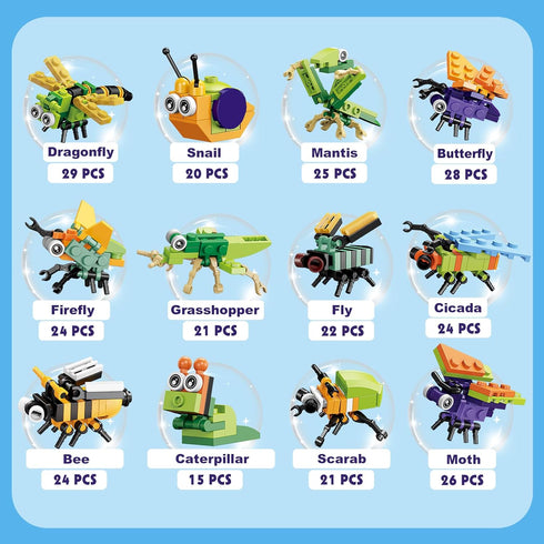 12 Pack Sets 6-12yrs BRICHBROW Party Favors for Kids - Animals Building Blocks for Goodie Bags Stocking Stuffers