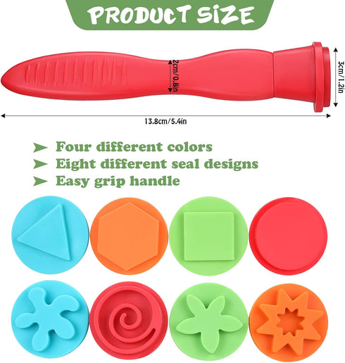 Set 8 2+ Aoriher of Triangle Grip Geometric Patterns Stampers for Ages Fun Easy to Hold Paint and Dough Stampers