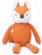 FLUFFYFUN 100% Organic Cotton Orange Fox Plush Toy, 7.1" Baby Stuffed Animal