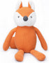FLUFFYFUN 100% Organic Cotton Orange Fox Plush Toy, 7.1" Baby Stuffed Animal