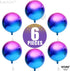 KatchOn Purple Galaxy Balloons, 22 Inch, Pack of 6 Round 4D Metallic Balloons for Birthday Party Decorations