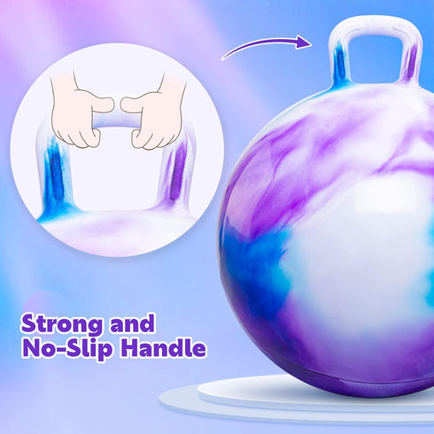 Hopper Balls for Kids 3-6 - 18 Inches Bouncy Ball with Handle, Inflatable Jumping Ball for Girls and Boys Gifts