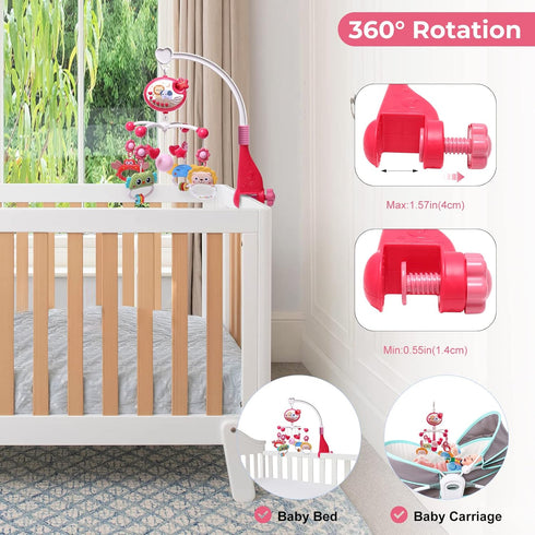 Pack YUNGCHI Baby Mobile for Crib with Crib Toys Music and Lights for and Paly Crib Musical Carousel Mobile Baby Mobile