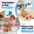 3 4 5 6 7 8 9 3-12 Wooden Cash Register for Kids with Shopping Cart Rechargeable Kid Cash Register with Scanner Gift