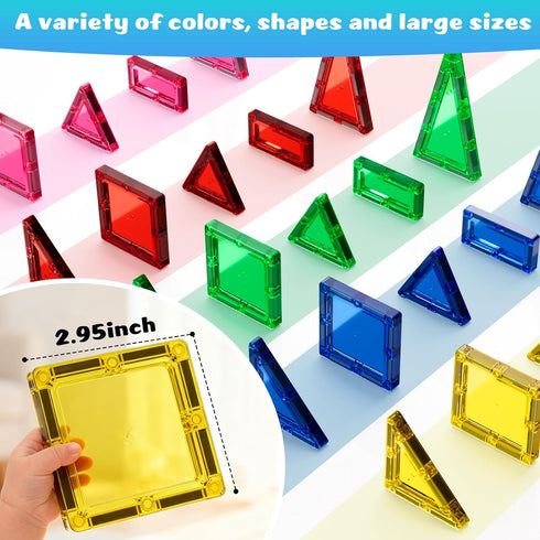 HDCooL 32 3+, Magnetic Tiles, PCS Giant Magnetic Tiles with Iron Box, Choke-Proof Design with Strong Magnets, STEM