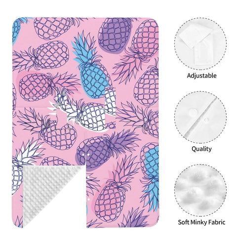 Hcpwzrf Hand Drawn Pineapple Fruits On Pink Baby Car Seat Cover & Nursing Cover - Breathable Stretch Multi-Use Cover