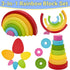 MEGRANATE Grimms 3+ Montessori Wooden Rainbow Stacking Toys for Baby Wood Building Blocks Nesting Puzzle Toy Colorful