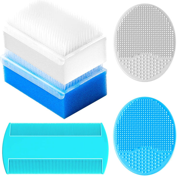 Cradle Cap Brush for Babies, Baby Bath Essentials with Silicone Scrubber Bath