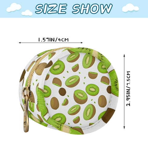 Kiwifruit Round Pacifier Storage Case with Zipper, Portable Pacifier Case for Travel, Diaper Bag & Purse, Pacifier