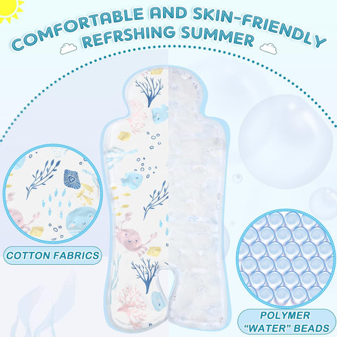 Pinkunn 2 Pcs Gel Car Seat Cooler Pad, Breathable Summer Cushion for Stroller, Baby Dining Chair, Safety Seat