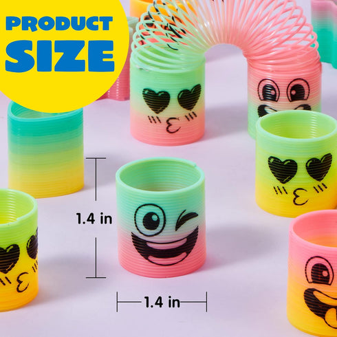 JOYIN 30 Pcs Spring Rainbow Party Favor - Mini Plastic Coil Spring Toys - Fidget Stress Bulk Toys for Kids