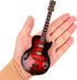 Dselvgvu (7.19"x2.71"x0.89") Wooden Miniature Electric Guitar with Stand and Case Mini Musical Instrument Electric