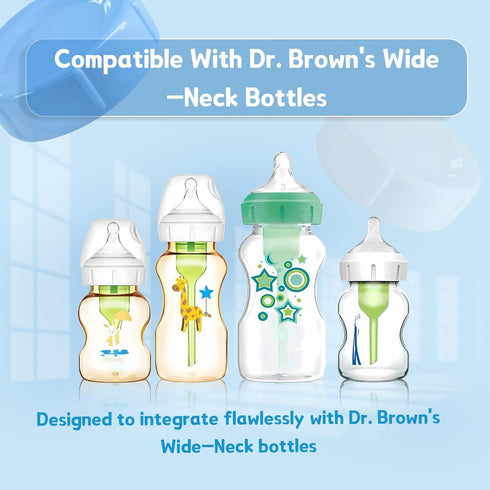 MaiTianna 4pcs Wide Bottle Caps Compatible for Wide-Neck Natural Flow Dr Brown Bottles,BPA Free Travel and Storage Baby