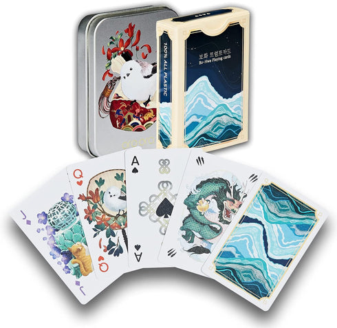 Bohwa Card, Tichu Board Game + Card Case - 100% Waterproof Plastic Playing Cards, 1 Deck + 1 Case