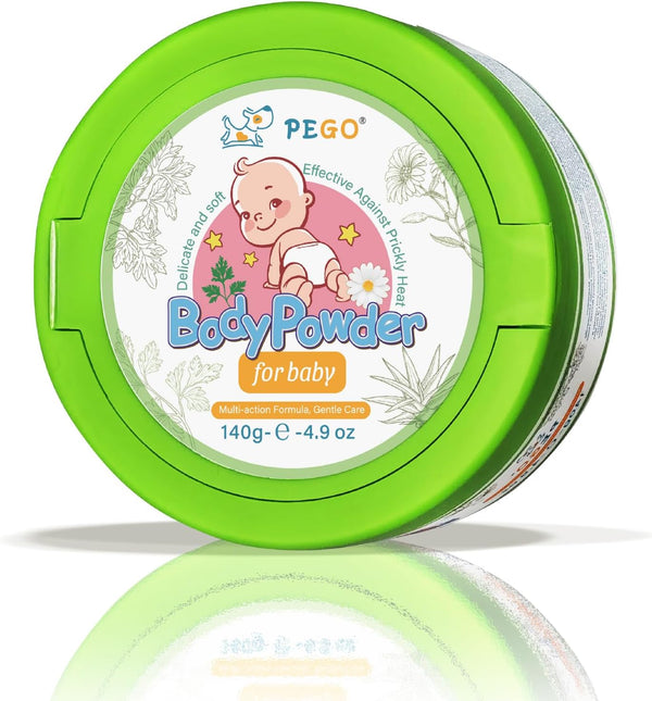 PEGO Cornstarch Baby Powder, Talc-Free,with Zinc Oxide, Aloe Vera & Chamomile, Soothing