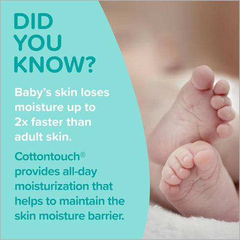 Johnson's Baby CottonTouch Newborn Lotion, 13.6 fl. oz - Hypoallergenic Moisturization with Real Cotton
