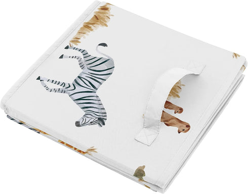 Set 2 Sweet Jojo Designs Jungle Animals Foldable Fabric Storage Cube Bins Boxes Organizer Toys Kids Baby of Dark Hunter