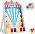 Fulmoon Disk Drop Game with 10 Disks, Classic Circus Theme, Fun Party Game Wood Board Game for Teens Adults, 15.7 x 10
