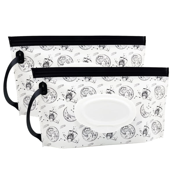 Portable Refillable Wet Wipe Pouch, Reusable Travel Wipes Holder & Case, Lightweight