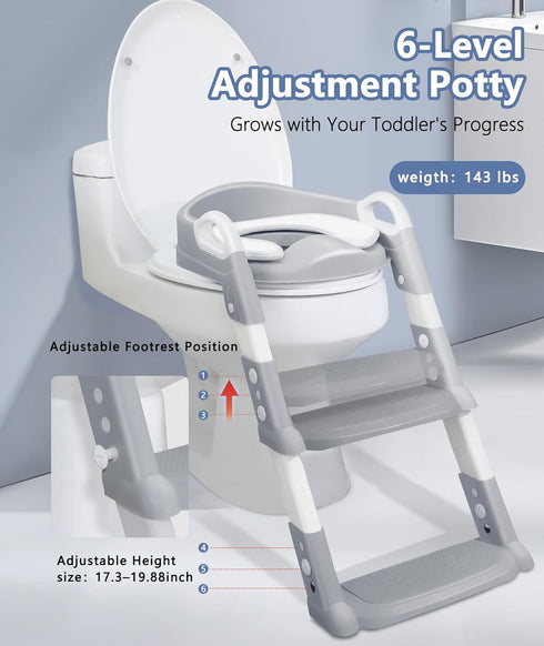 JPart Potty Training Seat With Step Stool Ladder,Toddler Potty Seat For Kid Boys Girls,Toilet Training Seat With Splash