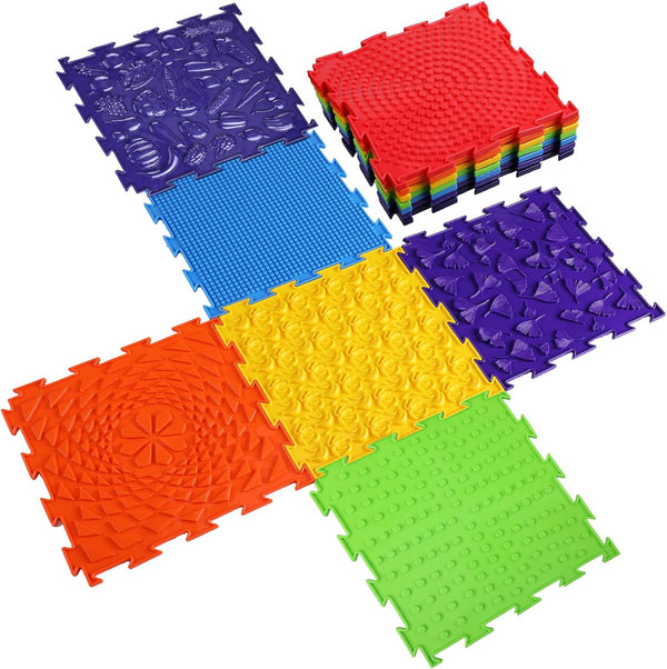 Maitys 7 Pcs Sensory Mat for Autistic Massage Mats Orthopedic Puzzle Play Mats