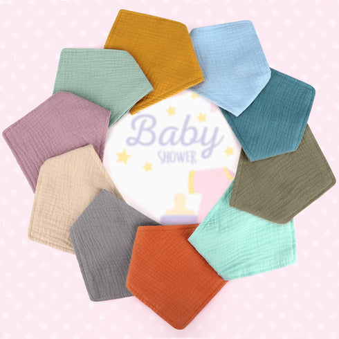 Accmor 10 Pack Baby Bandana Drool Bibs, 100% Cotton Muslin Bibs for Teething and Drooling, Soft for Boys Girls