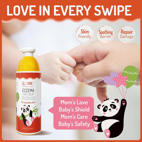 100ml/3.38oz Baby Eczema Cream for Kids, Eczema Therapy & Relief Body Lotion - Nourishing Skin Protectant, Soothes Dry