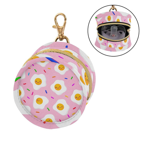 Fried Eggs Round Pacifier Storage Case with Zipper, Portable Pacifier Case for Travel, Diaper Bag & Purse, Pacifier