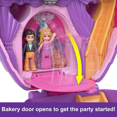 Polly Pocket Something Sweet Cupcake Compact Playset with 2 Micro Dolls & Accessories, Travel Toys with Surprises