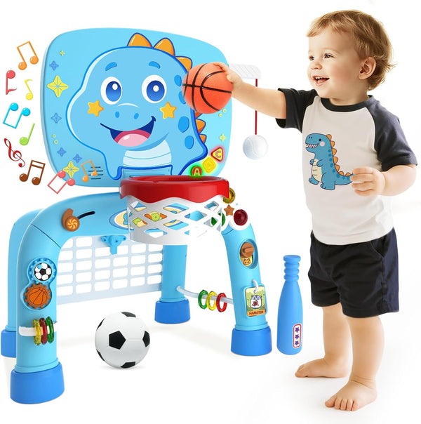 Toys for 1 Year Old Boy - Toddler Basketball Hoop & Soccer