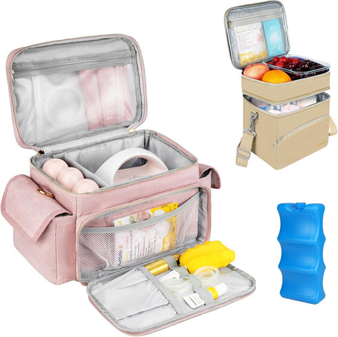 Jaffzora Breast Pump Bag Compatible with Spectra S1 and S2, Breastmilk Baby Bottle