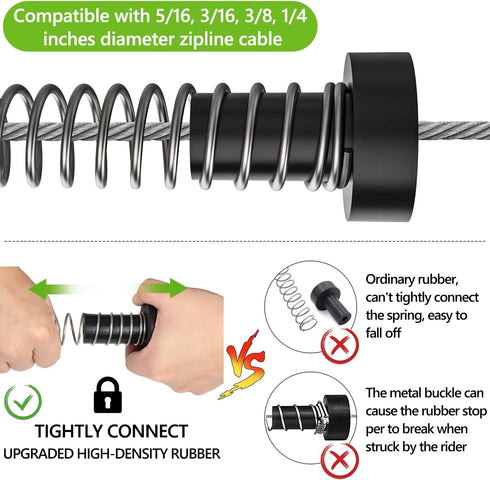 NTR Zipline Spring Brake, 6.6FT Extra Long High-Strength Compression Stainless Zip Line Spring